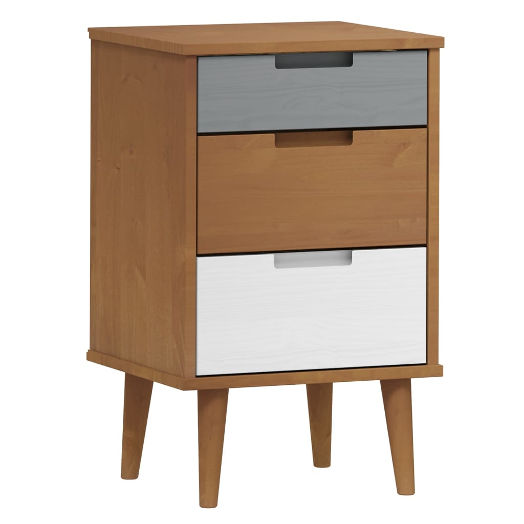 Nachttisch Braun 40x35x48 cm Massivholz Kiefer